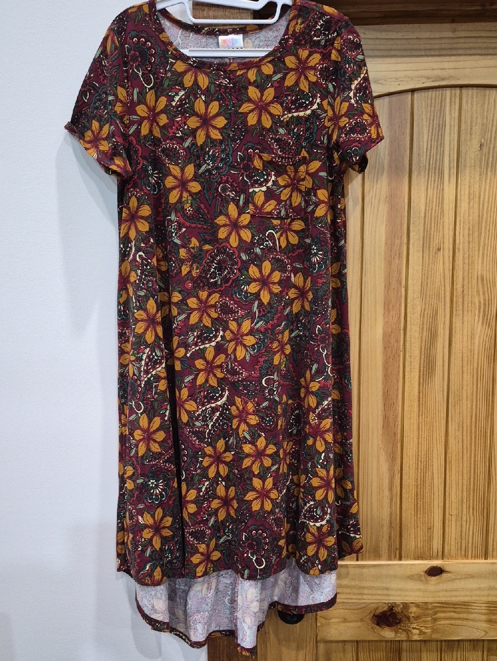 Women's LuLaRoe Floral Short-Sleeve Swing Dress Size Medium Bohemian